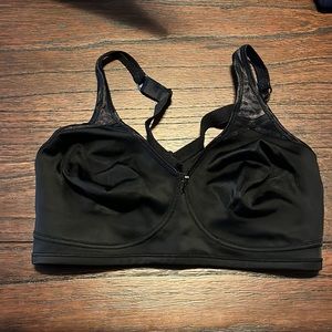 Wonderbra Wire-Free Underwire-Style No Poke Side Stay Bra Black W2483 Worn Once